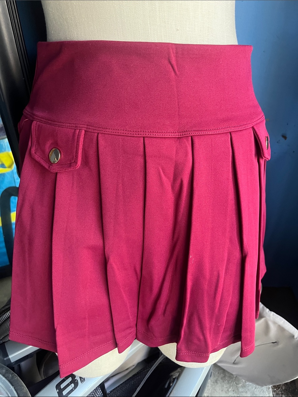 Women's Pleated Skirt in Deep Pink